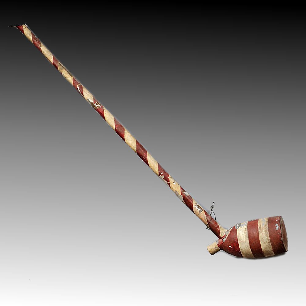 Rare Large Tobacco Trade Sign - Striped Smoking Pipe (1 of 1)