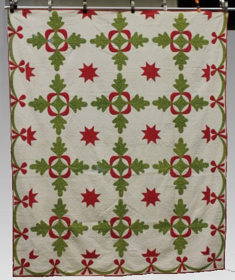 Dated 1888 Oak Leaf & Star Applique Quilt (1 of 7)