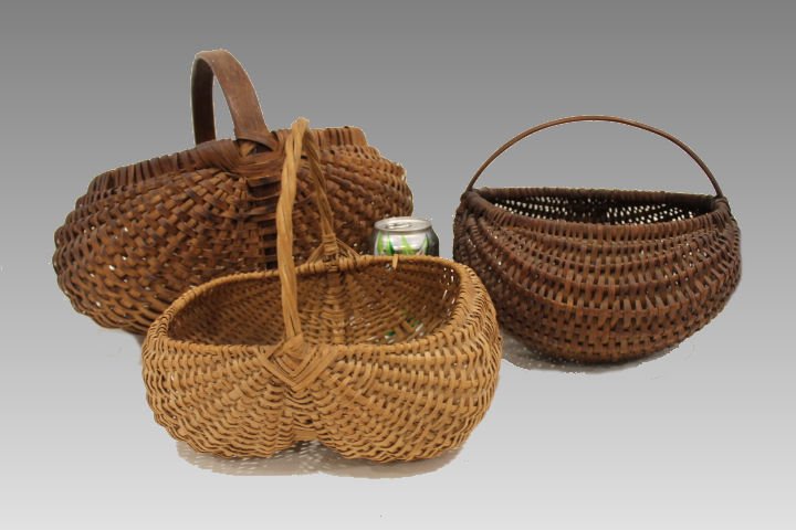 Lot of 3 19th Century Buttocks Baskets (1 of 4)