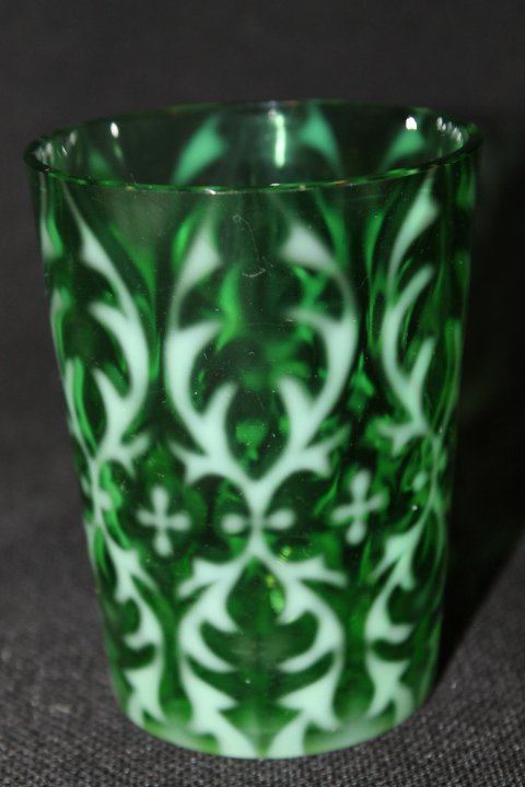 1899 Green Northwood Spanish Lace Tumbler (1 of 1)