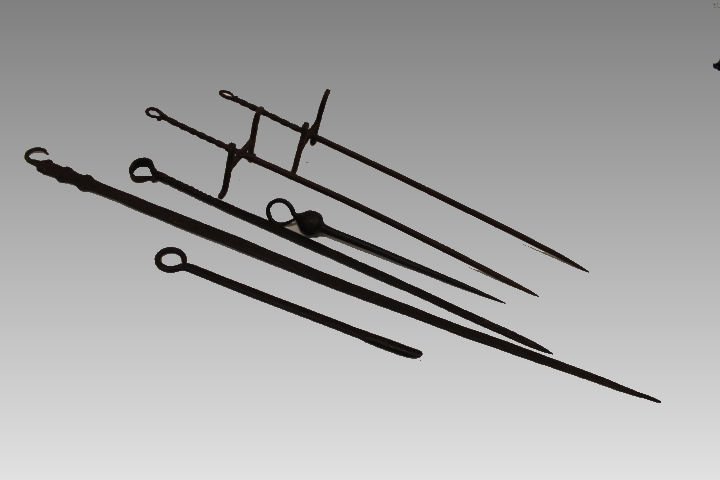 C. 1750 Wrought Iron Hearth Skewers / Spit (1 of 2)