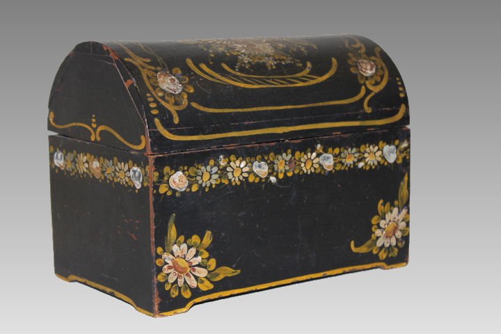 1810 Dome-Top Painted & Decorated Document Box (1 of 5)