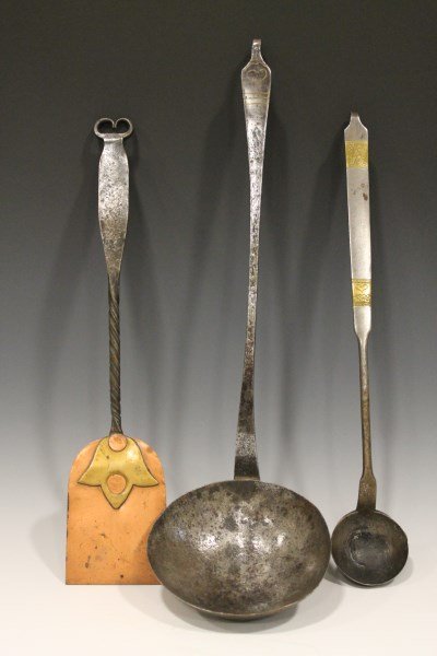 Dated 1820 Heart-Decorated Hearth Cooking Utensils (1 of 8)