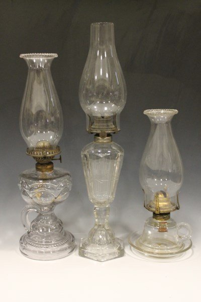 Flint Glass Etched Fluid Lamp & Finger Oil Lamps (1 of 1)
