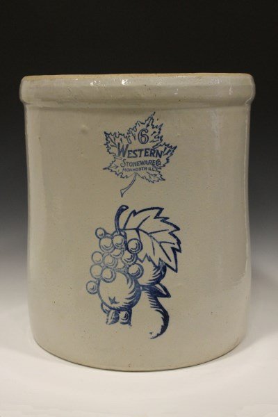 6 Gallon Western Stoneware Co. Crock with Cobalt (1 of 4)
