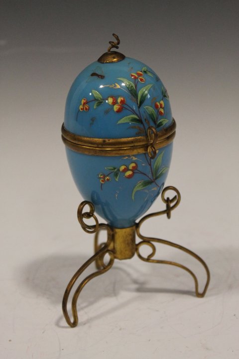 Opaque Egg Form Enameled Trinket Box (1 of 2)