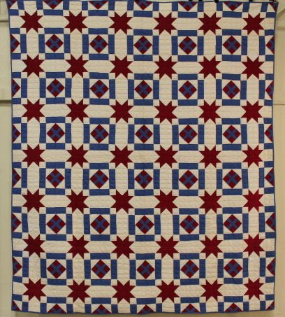 Stars & Bars - Red, White & Blue Pieced Quilt (1 of 1)