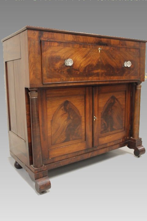 1850s Burled Walnut Empire Butler's Desk / Chest (1 of 4)