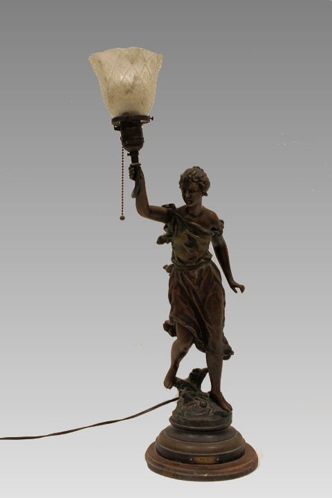 Victorian Lady Statue Newel Post Lamp (1 of 4)