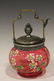 Victorian Glass Cranberry Enameled Jelly Jar