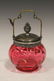 Victorian Glass Cranberry Enameled Jelly Jar - 2