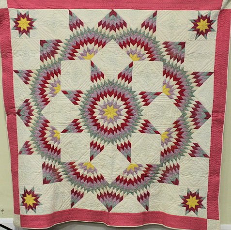 Star of Bethlehem Quilt -  Pink Border (1 of 1)