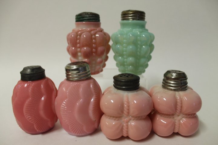 Victorian Colored Glass Salt Shakers - 3 Pair (1 of 1)