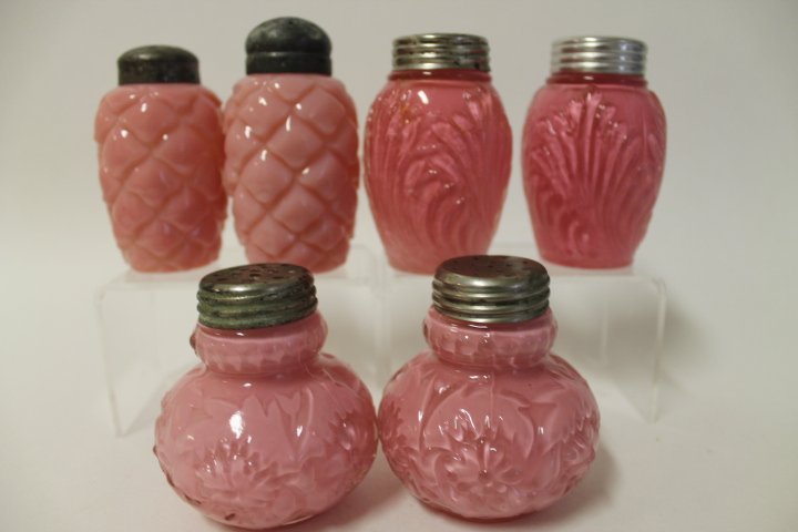 Victorian Colored Glass Salt Shakers - 3 Pair (1 of 1)