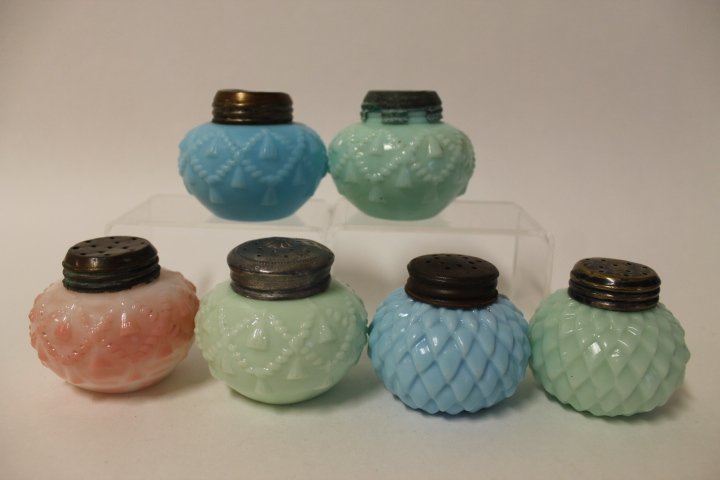 Victorian Colored Glass Salt Shakers - 3 Pair (1 of 1)