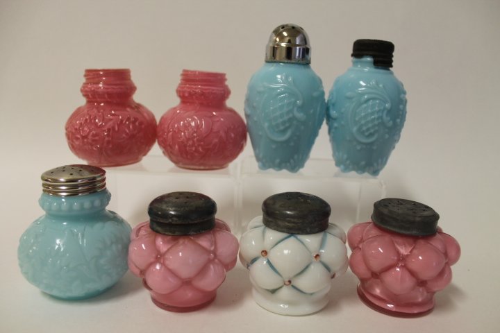 Victorian Colored Glass Salt Shakers - Lot of 8 (1 of 1)