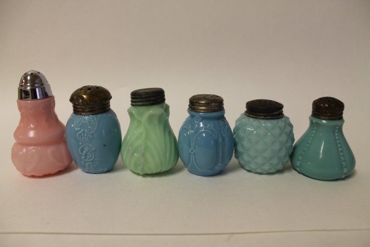 Victorian Colored Glass Salt Shakers - Lot of 6 (1 of 1)