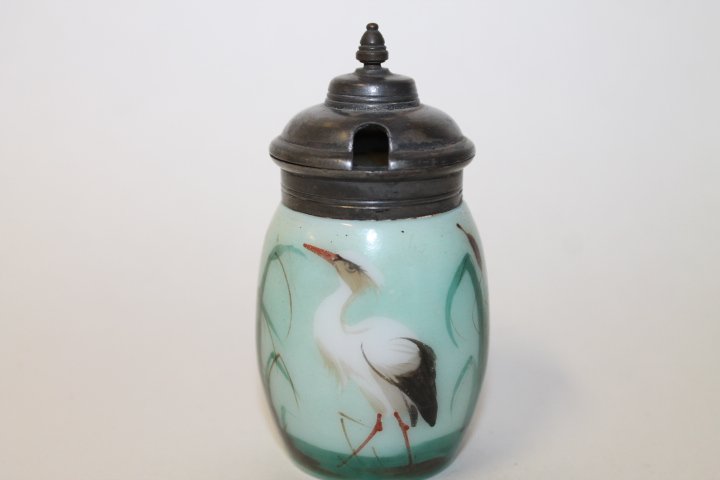 Mt. Washington Opalware Mustard Pot - Egret (1 of 1)