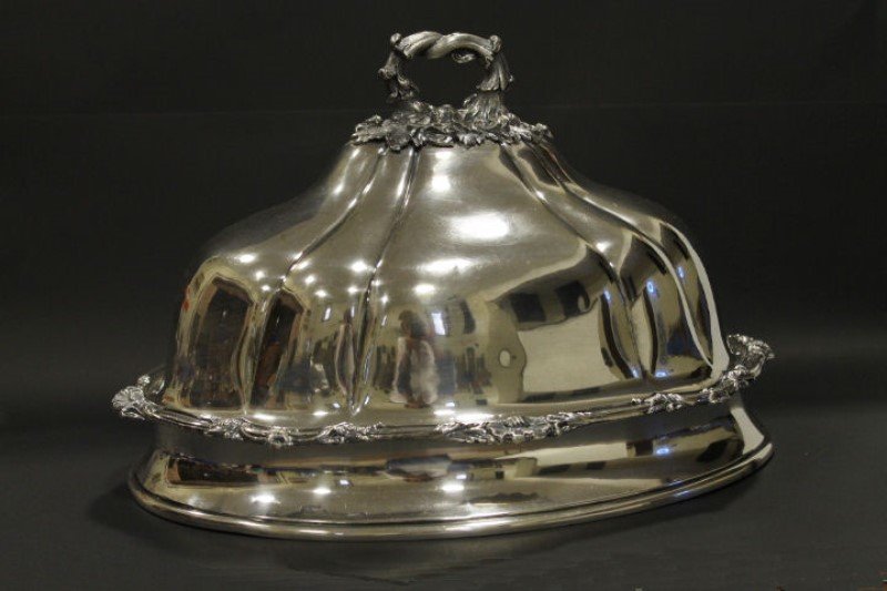 Silver on Copper Victorian Meat Dome 19th C. (1 of 10)