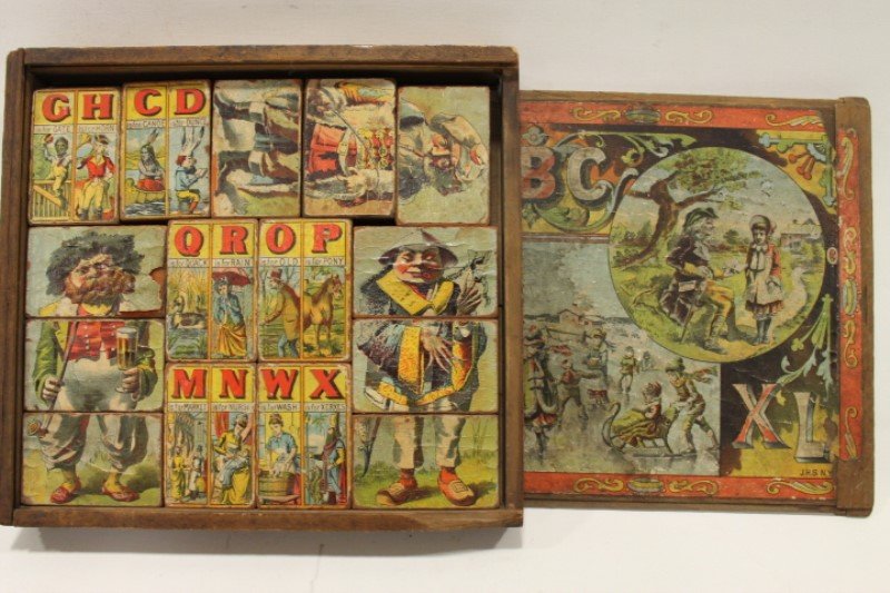 Paper & Wood ABC Blocks Indian, Black Man, More (1 of 2)