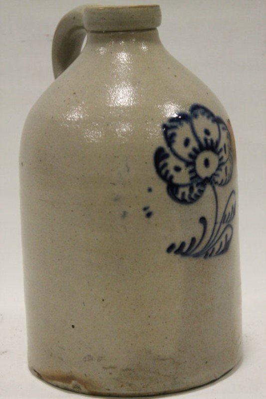 2-Gallon Stoneware Jug with Bold Stylized Flower (1 of 1)