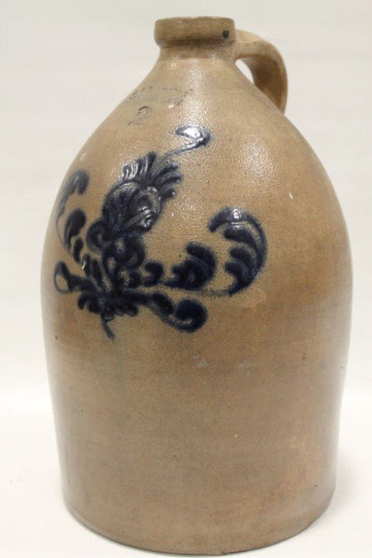 Early 19th C Stoneware 2 Gallon Jug - J & E Norton (1 of 2)