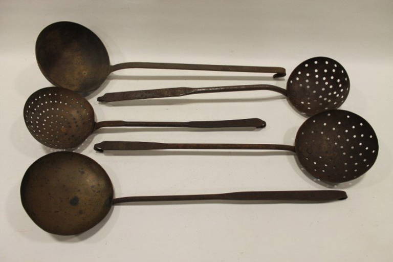Group Large Hearth Cooking Tools Utensils 19th C Aug 07, 2016 Stony