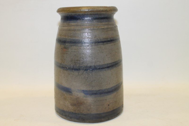Cobalt Stripe Stoneware Canning Jar (1 of 1)
