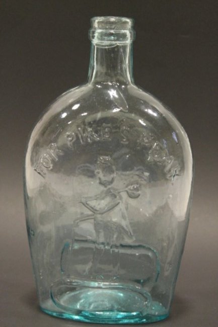 Aqua For Pikes Peak Historical Flask - 1870s, 9" H (1 of 1)