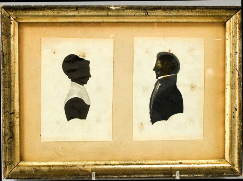 19th C Hollowcut Dbl Silhouettes - Couple (1 of 1)