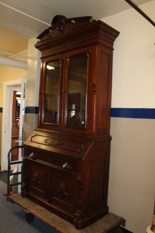 Tall Early 19th C Walnut Bookcase Desk (1 of 3)