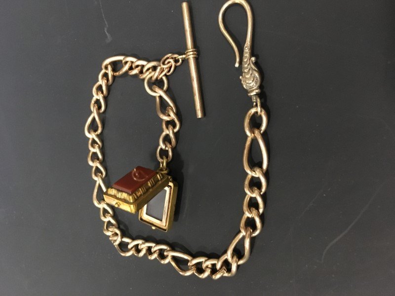 Albert Watch Chain Swivel Figaro Links GF (1 of 1)