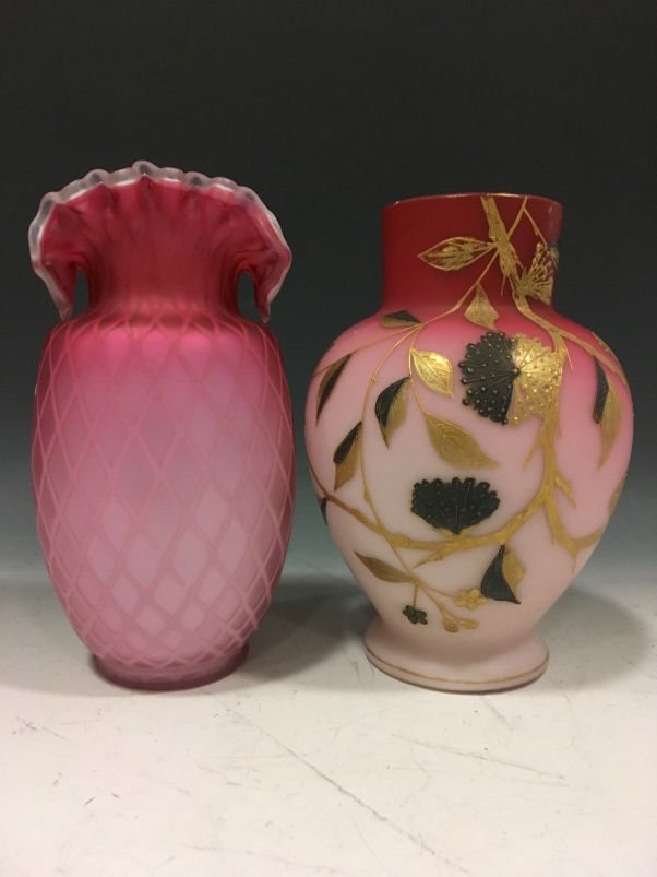Victorian Art Glass Vases - Webb (1 of 1)