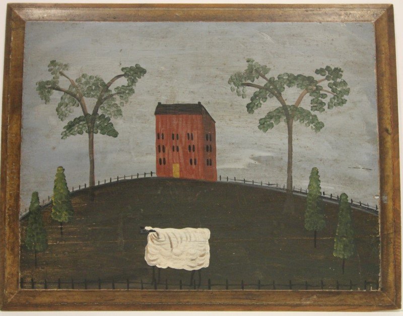 Folk Art Painting Red School House (1 of 1)