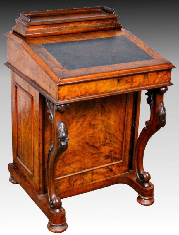 Rosewood Davenport Desk & Tiger Maple (1 of 3)