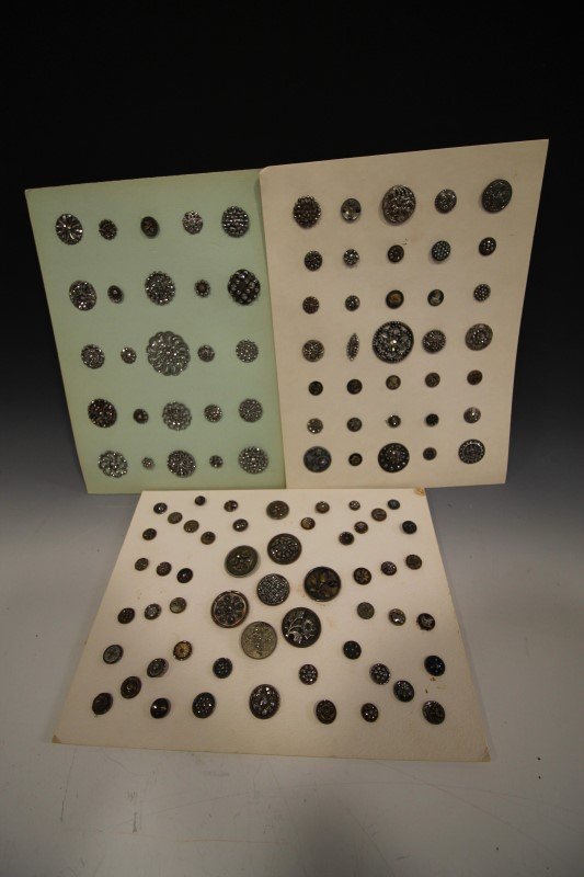 3 Carded Cut & Stamped Steel Buttons (1 of 1)