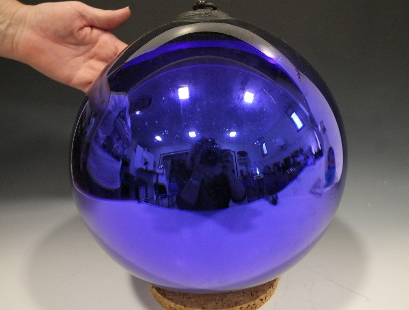 Large Blue German Kugel Ornament (1 of 1)