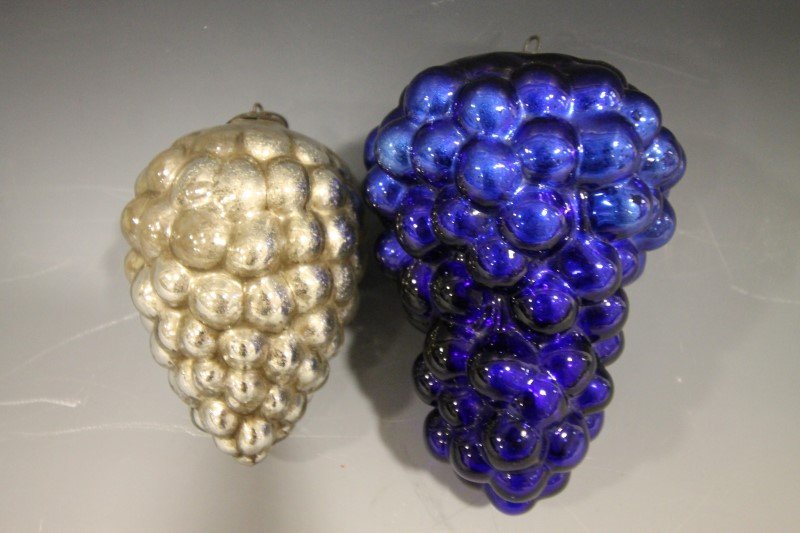 Grape Form German Kugels, Blue & Silver (1 of 1)