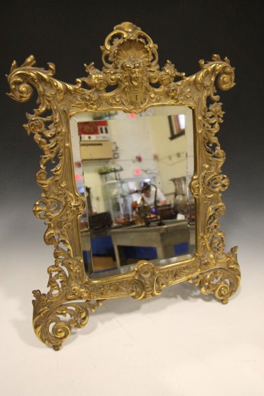 Lg Cast Brass Bradley & Hubbard Dresser Mirror - Ornate (1 of 4)