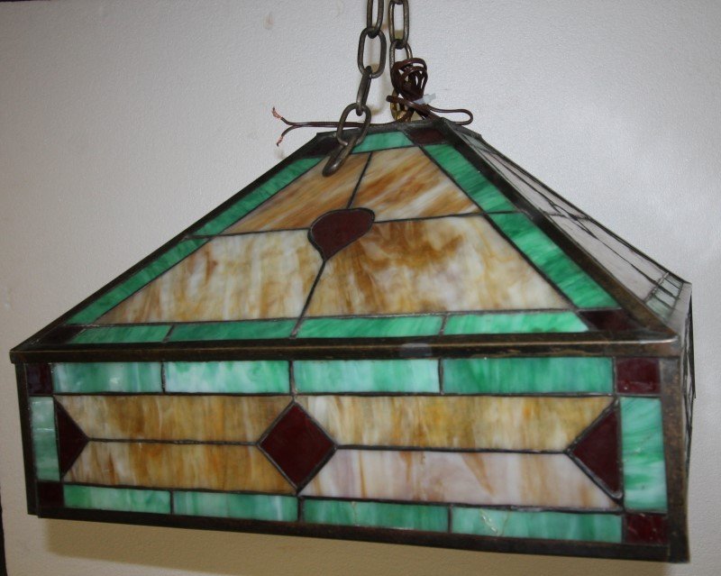 Art Deco Leaded Lamp Hearts & Diamonds (1 of 1)