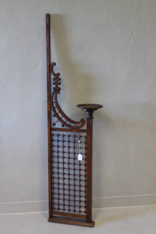 Oak Stick & Ball Fretwork Side w/ Pedestal (1 of 1)