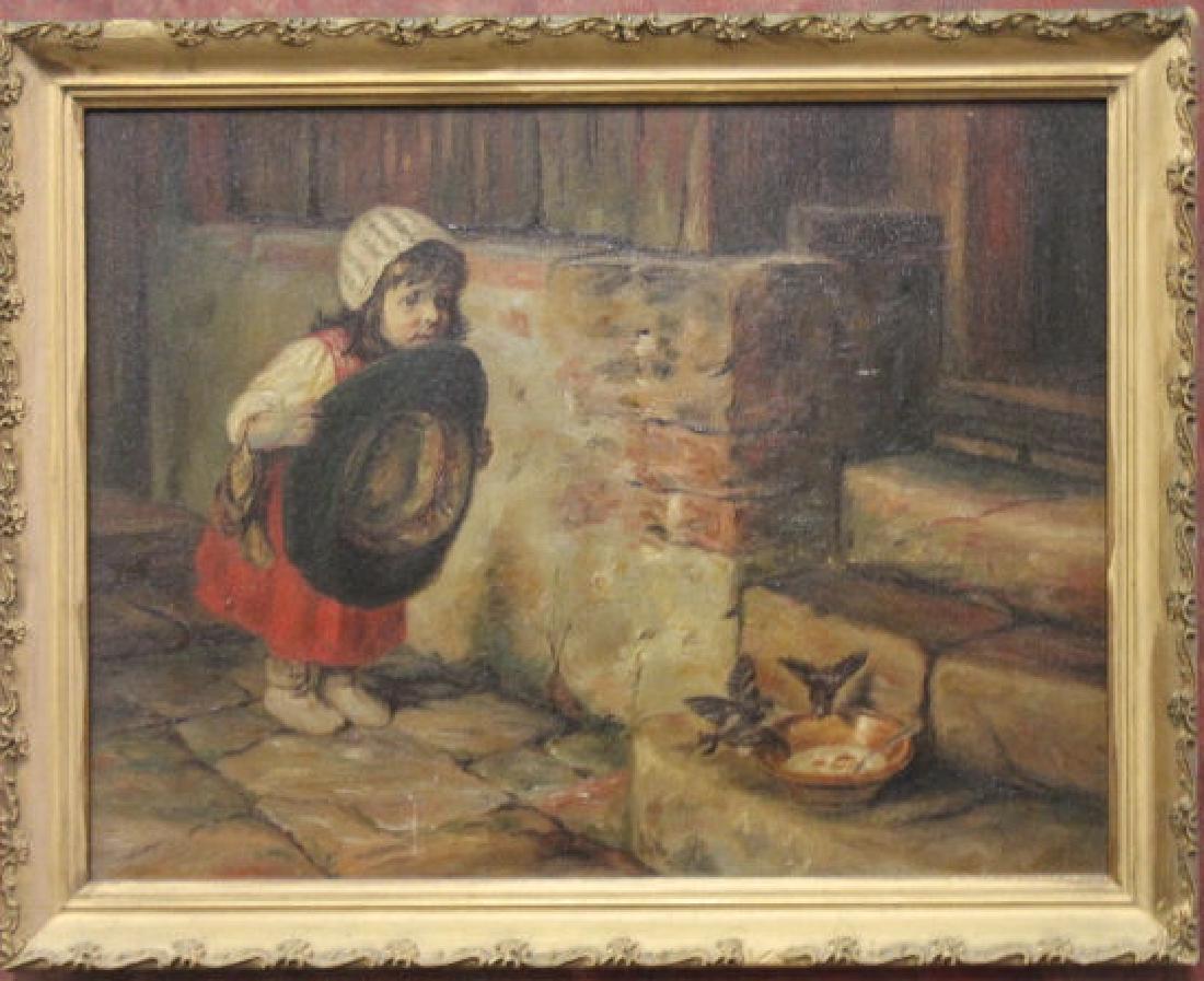 O/B Painting Little Girl Catching Birds (1 of 4)