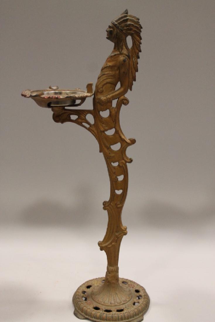 C1920-30s Cast Iron Indian Chief Smoking Stand (1 of 2)