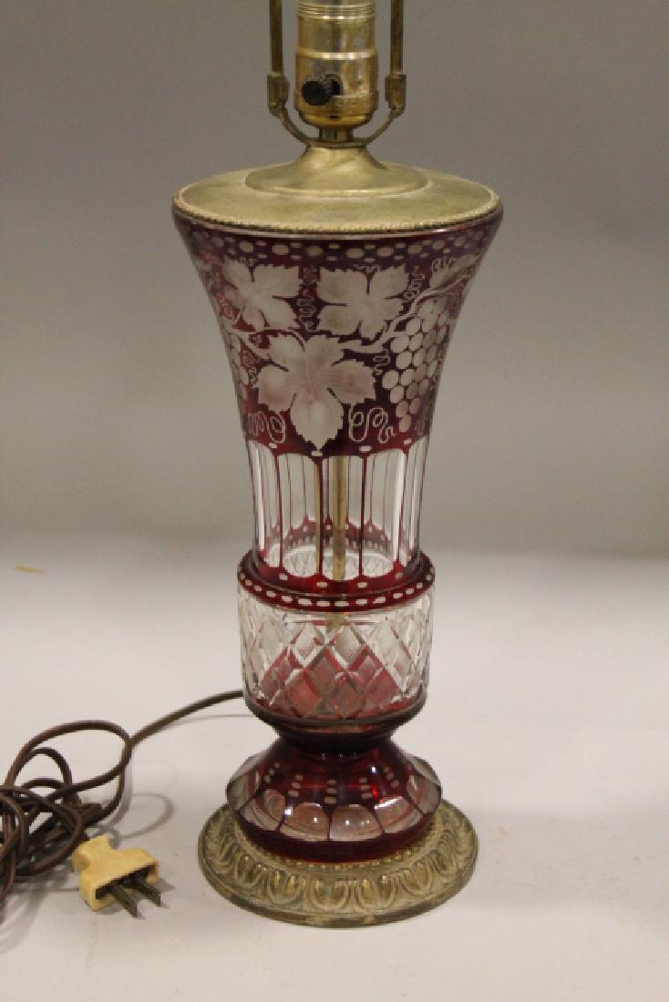 Cut Bohemian Glass Electric Table Lamp (1 of 1)