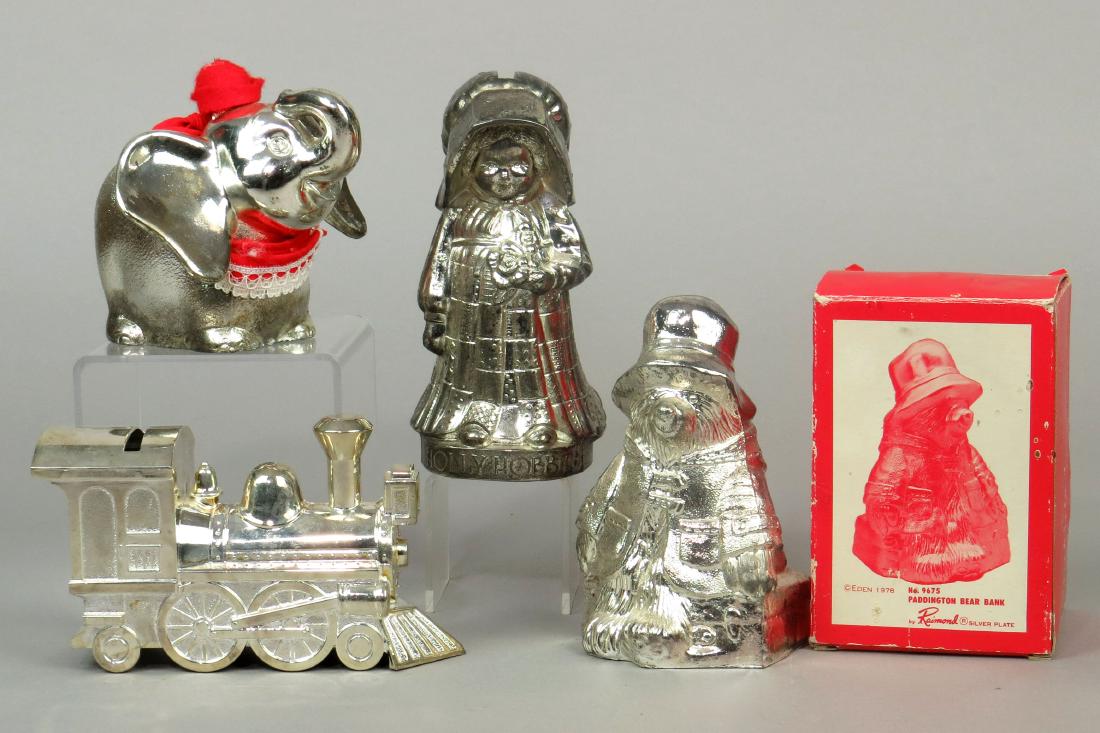 Lot of 4 Silver Plated Banks (1 of 3)