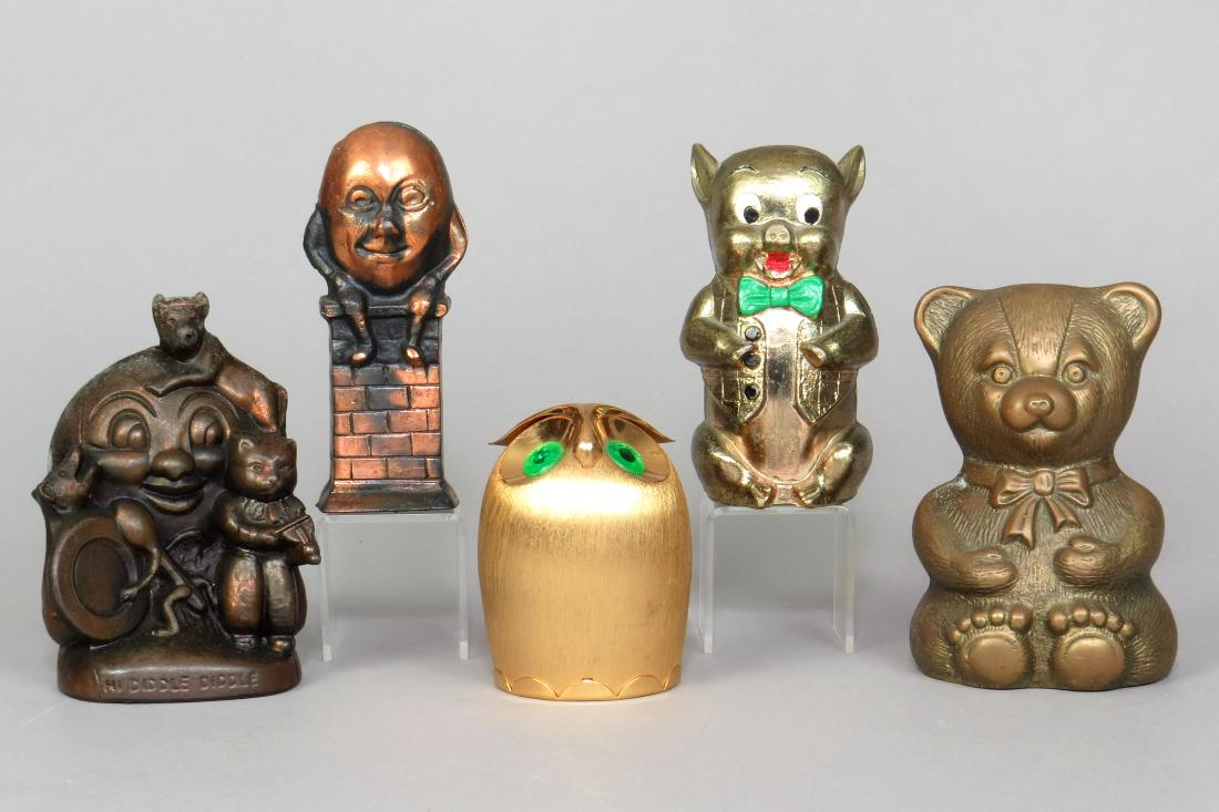 Lot of 5 PM, CI, Brass Misc. Banks (1 of 1)