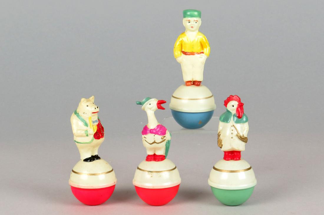 Lot of 4 Celluloid Roly Poly Toys (1 of 1)