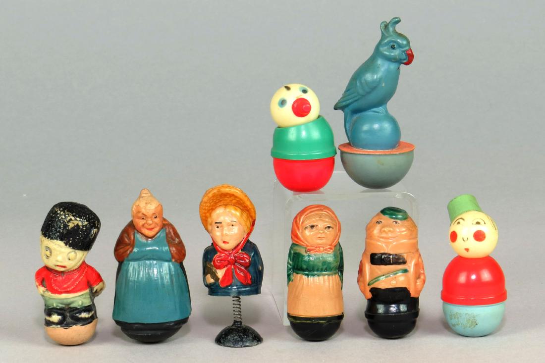 Lot of 8 Celluloid Roly Poly Toys (1 of 1)