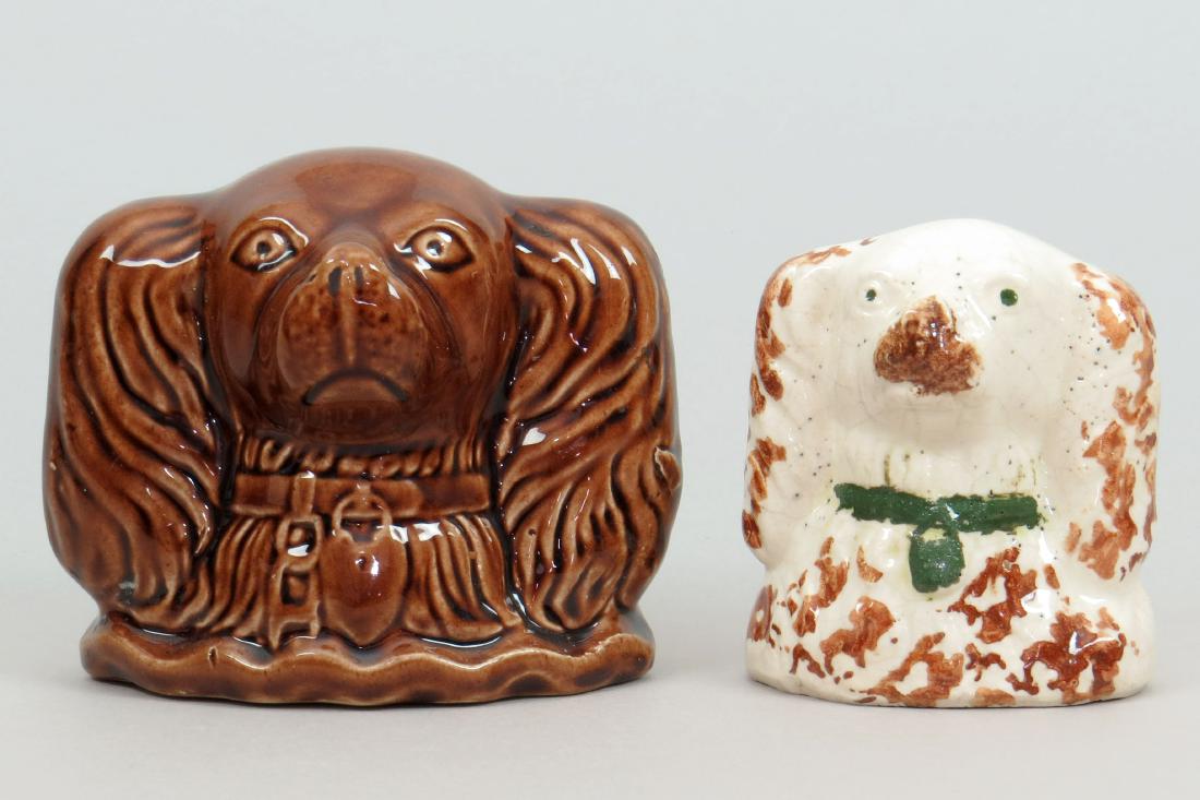 Lot of 2 Ceramic Dog Head Banks (1 of 3)