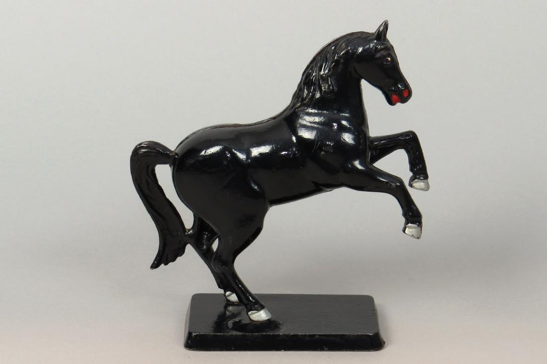 CI Lg. Prancing Horse on Rectangular Base Bank (1 of 2)